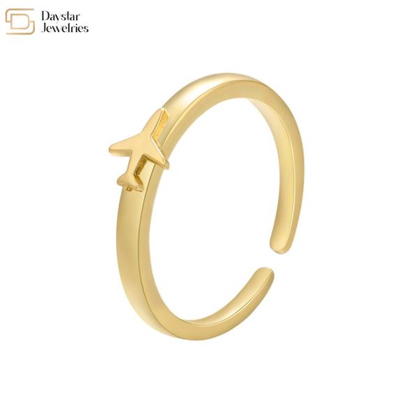 14k покрыло кольца молнии бабочки колец пар золота плоские регулируемые раскрывая