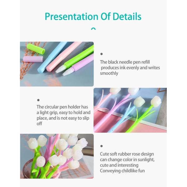 Colorido caucho blando creativo de tinta de gel de 0,5 mm Color cambiante rosa forma Neutral de la pluma