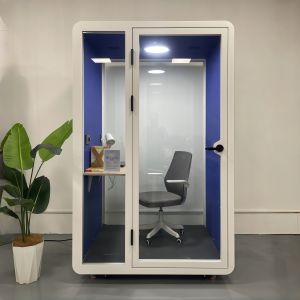 Portable Soundproof Booth with High Sound Insulation and LED Lighting for Office Pods