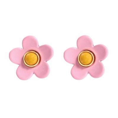 OEM ODM Flower Enamel Earrings 5g/Pair Colorful For Women