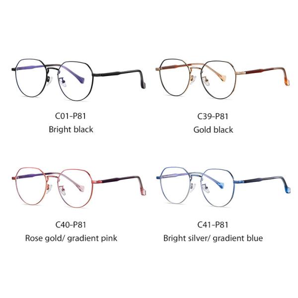 Blue Light Blocking Acetate Metal Glasses Vintage Round Anti Blue Ray Eyewear