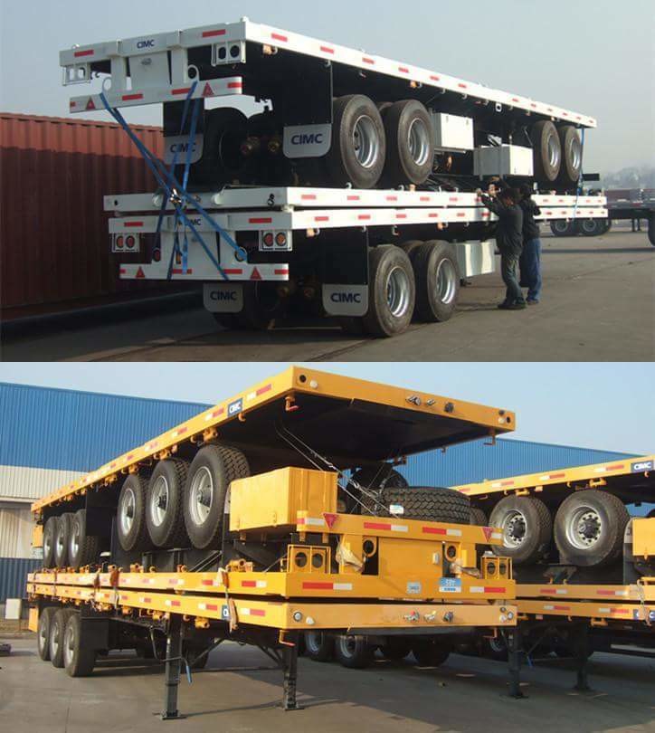 Fuwa/BPW Axle 3 Axle Flatbed Lowbed Semi-Trailer для контейнерной перевозки без самодепонирования