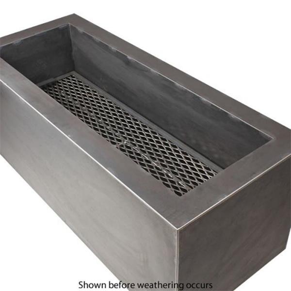 Freestanding Square Corten Steel Fire Pit 2-4mm Thickness Outdoor Warming