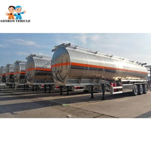 3 Axles Petroleum Semi Tanker Trailer 45000L Aluminium Alloy Fuel Tank Trailer