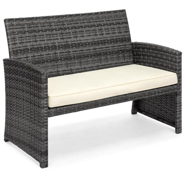 Waterproof Weather Resistant Aluminum Frame Modern Brown PE Rattan Woven Sofa Chair Coffee Table Sets