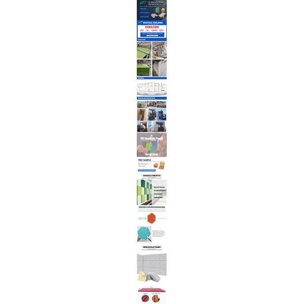 Europe Style PET Acoustic Panel Office Decorative Sound Absorbing Wall Panels