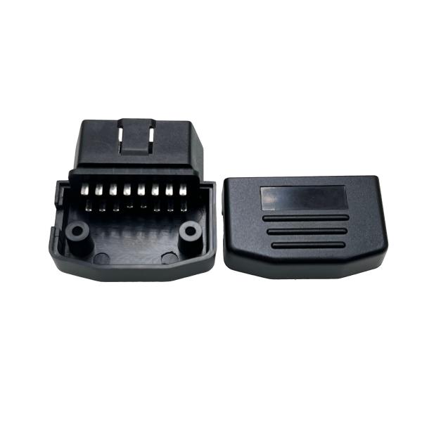 12V/24V AOT J1962 Plug OBD2 Case with 16Pin Male Connector for Small Size Black OBD Enclosure and GPS Diagonistic Tool