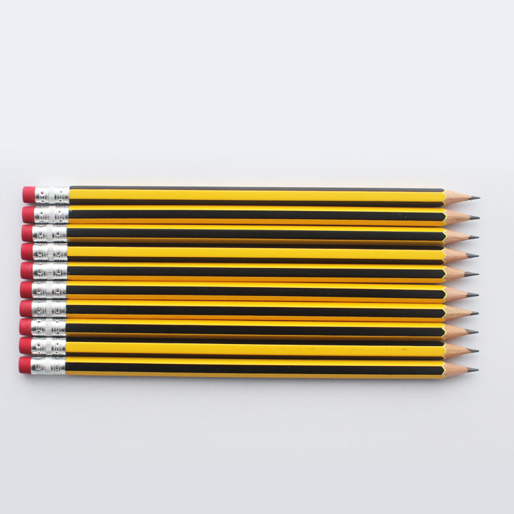 Factory Price presharpen Hb Pencil 10pcs Wood 2hb Pencil with Red Eraser