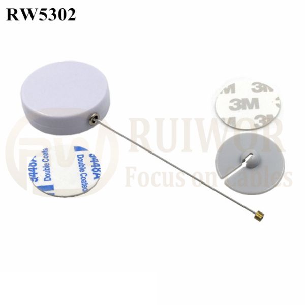 RW5302 Round Security Display Tether Plus Dia 30mm Circular Adhesive ABS Plate