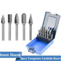 Bois en métal rectifiant graver le tungstène de polissage Burr Set rotatoire 10pcs 6mm
