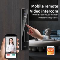 Reconnaissance faciale 3D Tuya APP Interphone Caméra Biométrique d'empreintes digitales Serrures intelligentes pour la maison