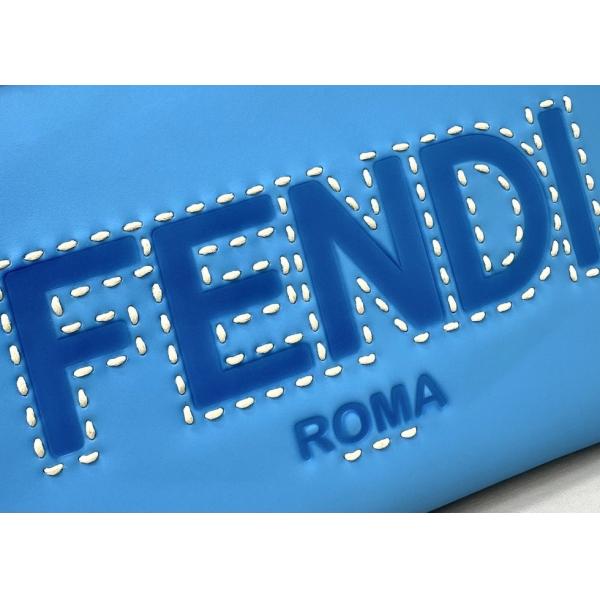 Stitching Womens Leather Tote Shopper Bag Blue With Single Shoulder Strap