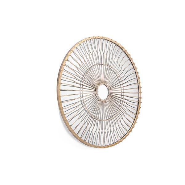Wrought Frame MDF Decorative Round Metal Wall Art Mirror