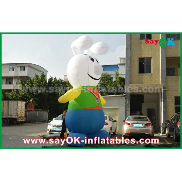 210D Oxford Cloth Lovely Rabbit Inflatable Cartoon Characters For Promotion