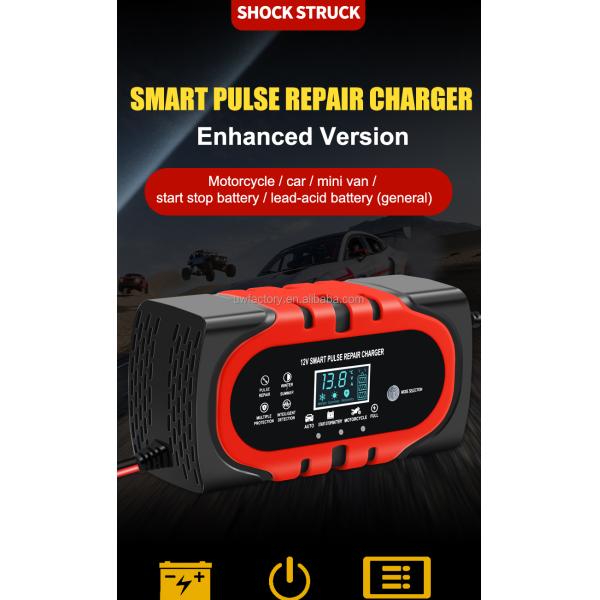 OEM Orders 12V 10A 15A Automatic Charging Smart Auto Charger Portable Car Motorcycle Battery Charger for Lead Acid Battery