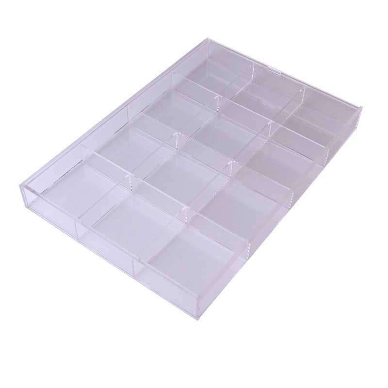 Modern 30-Cell Transparent Acrylic Storage Box with Cover Jewelry Ring Gemstone Bead Tray Loose Bead Holder