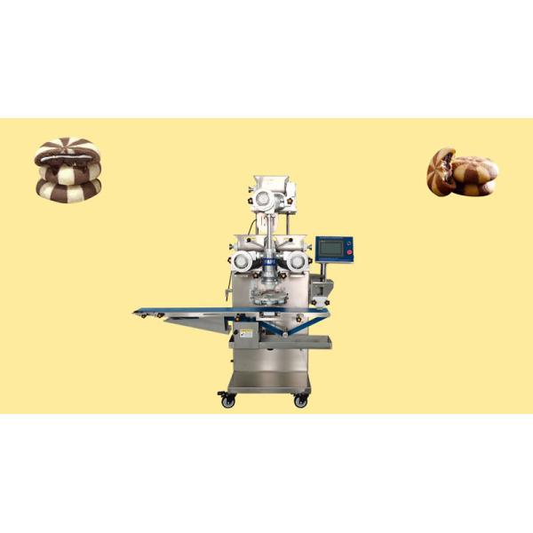 P170 Spiral Type Cookie Biscuits Automatic Double Filling Encrusting Machine
