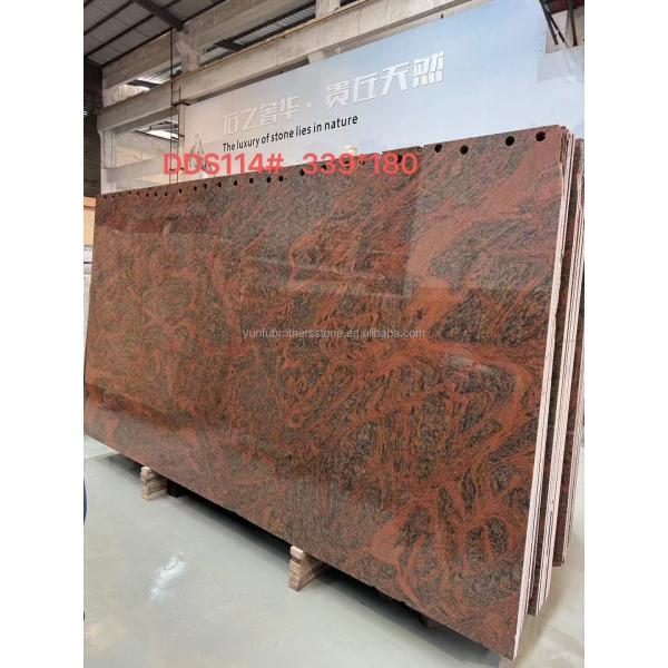 Modern Iron Baltic Red Granite Kitchen Countertop and Staircase Design in Multi Color Red
