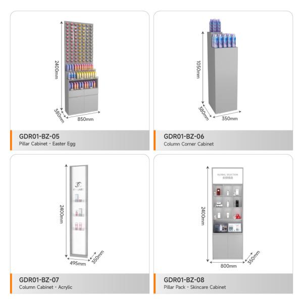 Cosmetic Display Rack Grey Wooden Display Cabinet With Light Box For Smart Store Rack And Premium Store Shelf