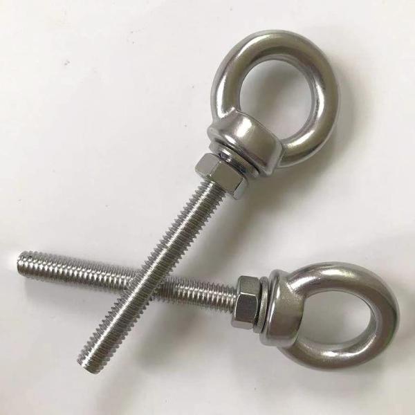 INCH Measurement System Stainless Steel Eye Bolt M6 Shoulder 1/4 X 2 Heavy Duty EyeBolts Screws for Lift Plain Finish