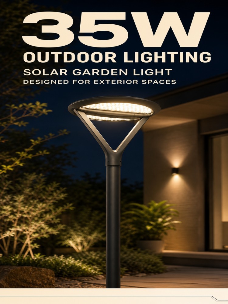 All in One Solar Garden Pole Light 35W 50W Smart APP Control for Countryside