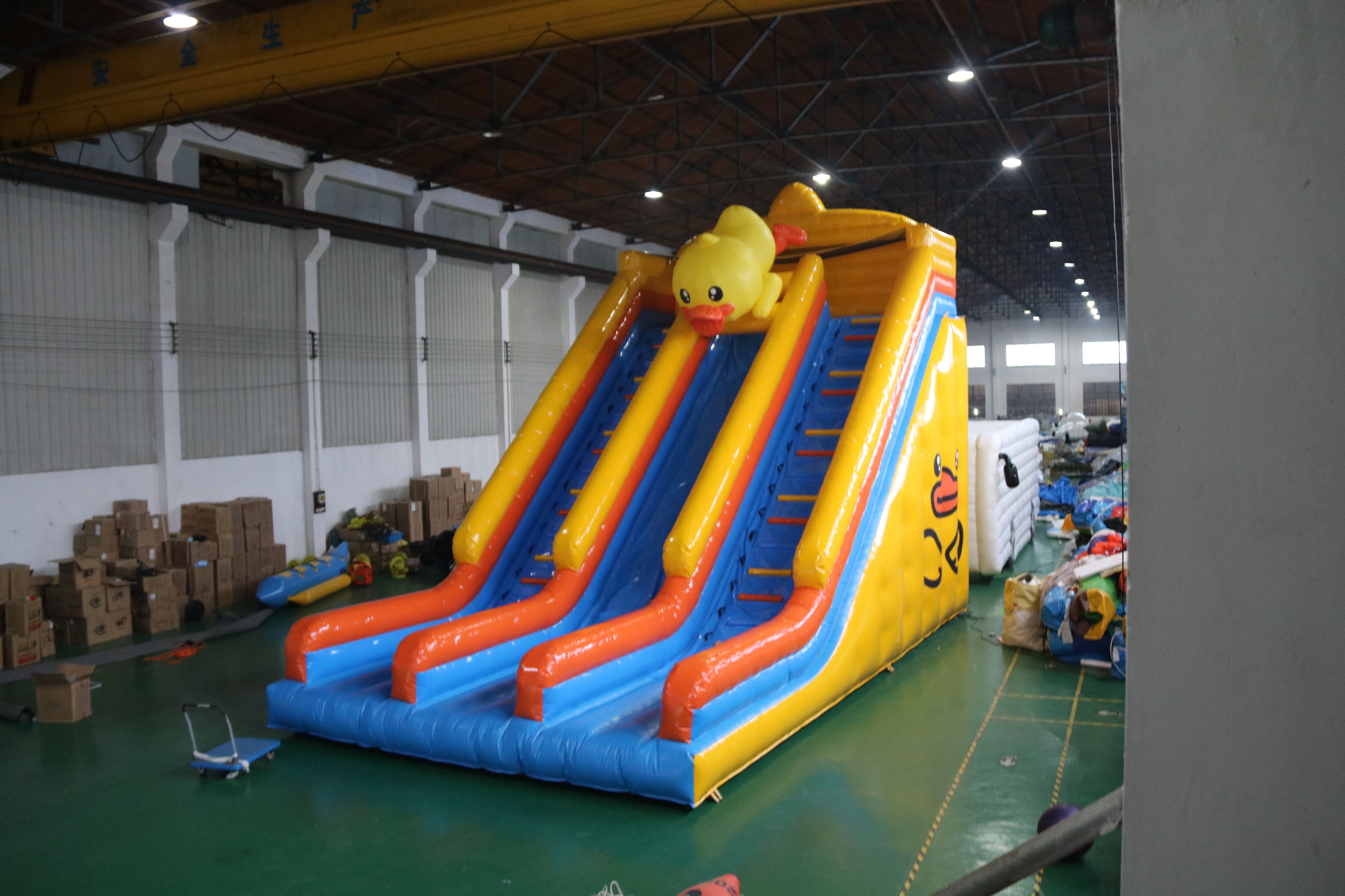 Big Yellow Duck Themed Slide Inflatable Water Slide Indoor Playground Equipment Combination PVC  Kindergarten Children for Kids