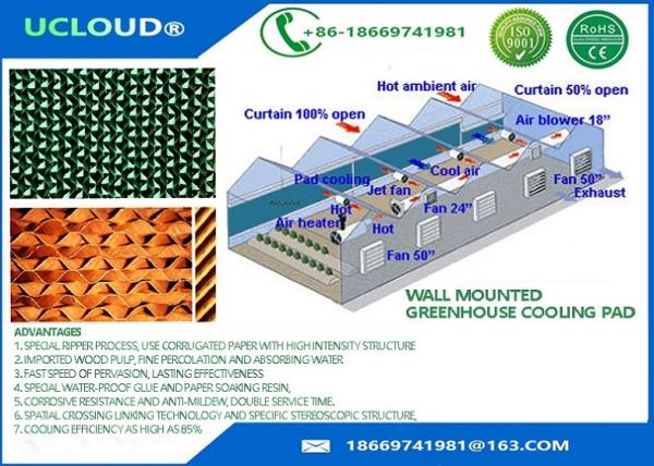 2000*600*150mm evaporative poultry house cooling pad Greenhouse mist cooling systerm evaporative cooling pad