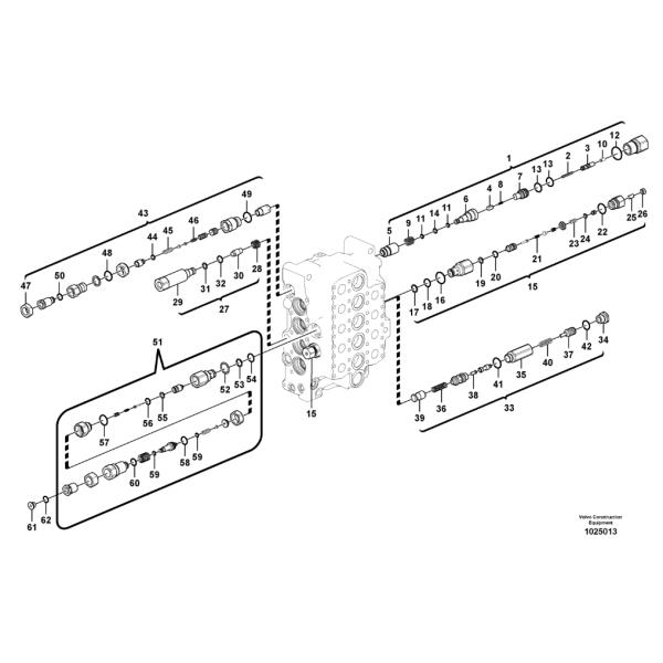 A bomba hidráulica da máquina escavadora de EC210B parte a válvula de escape de pressão VOE14543998 14543998 hidráulica
