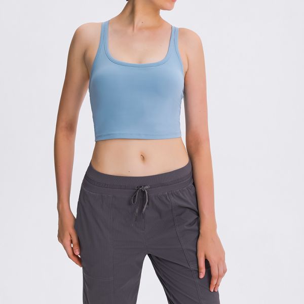 Yoga Gym Racerback Sports Bra Nylon Spandex Blend Crop Breathable Olive Green