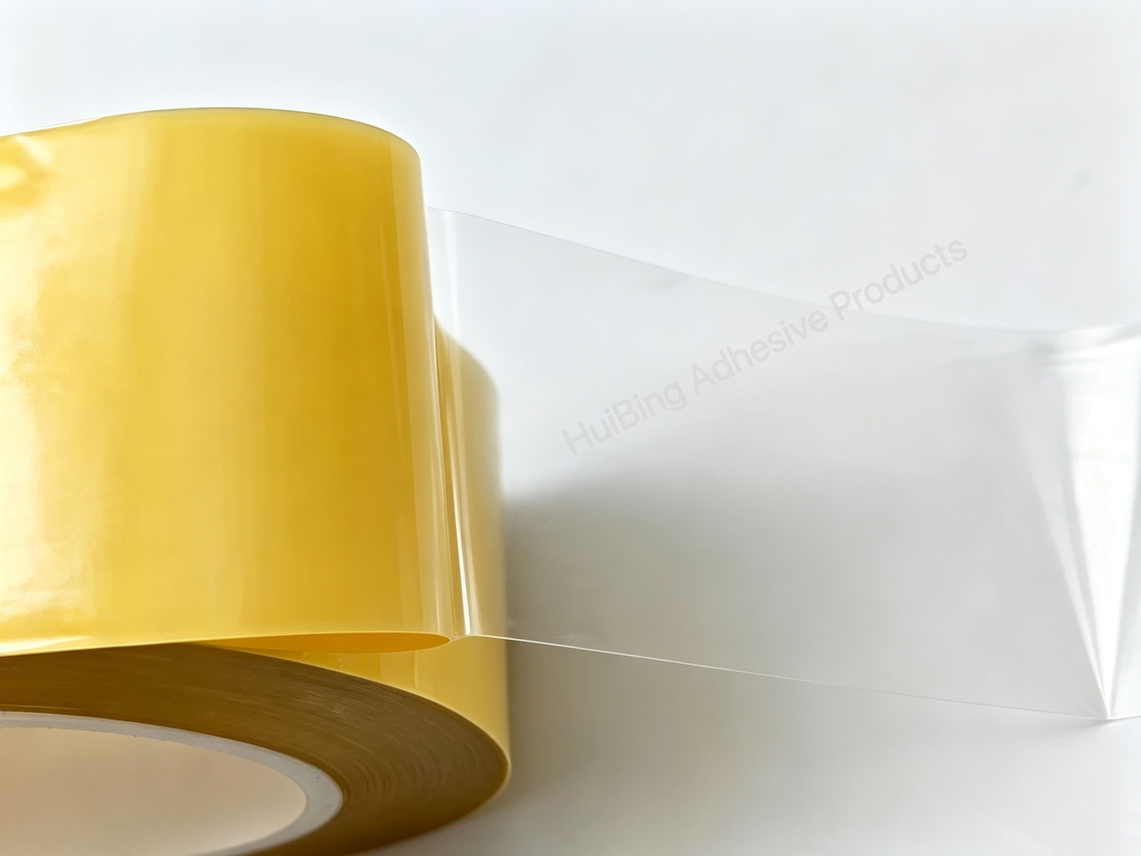 Yellow 100μm Thickness Double Sided PET Tape with Acrylic Adhesive for Electronics and Plastic Bonding