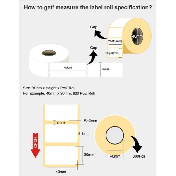 Eco Thermal  DT Sticker  Adhesive Thermal Sticker  DT Label Customized Adhesive Sticker
