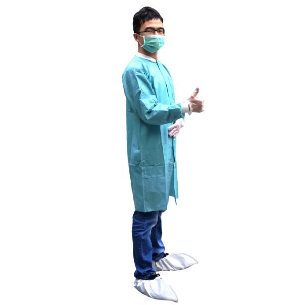 Customized Unisex Waterproof Non Woven Disposable White Lab Coats