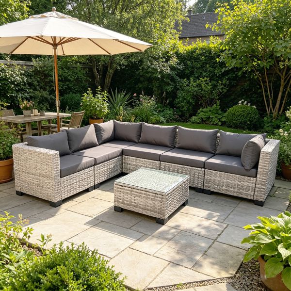 Factory 2026 Hot Sale New Modern All-Weather PE Rattan Wicker Sectional Patio Sofa Set, Outdoor Garden Furniture