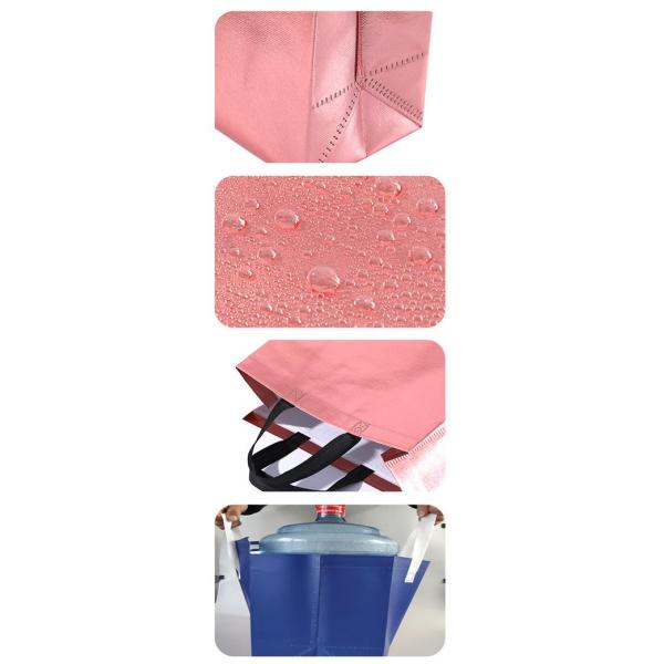 Customized Color Non-Woven Laminated Shopping Bag with Golden Color and Handle Length