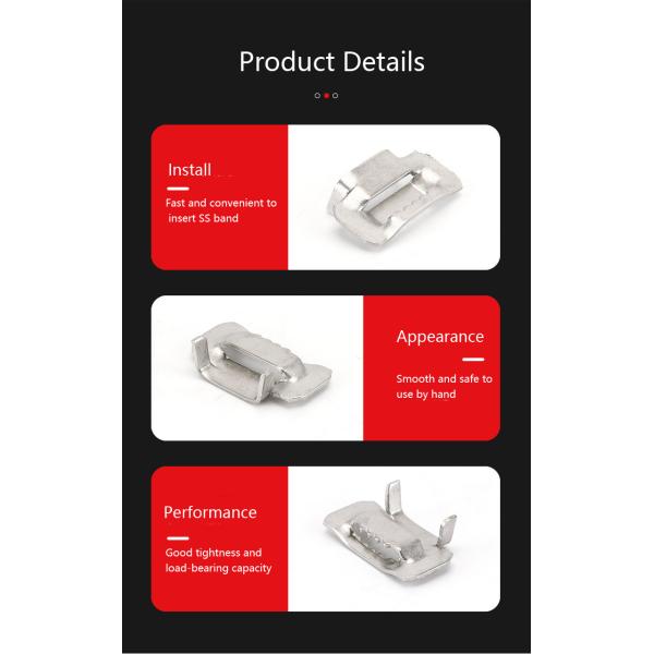 Ушные зубы Нержавеющая сталь застежки для SS ленты SS304 SS201 3-25 мм