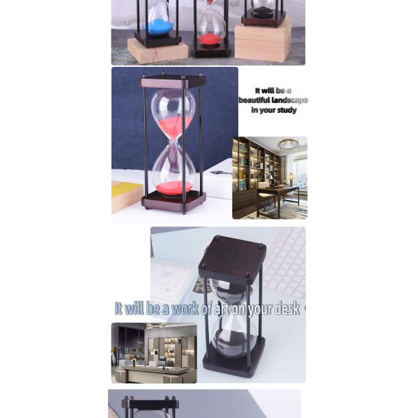 Creative Glass Hourglass Traditional Rectangle Coloured Sand Timers Free Sample
