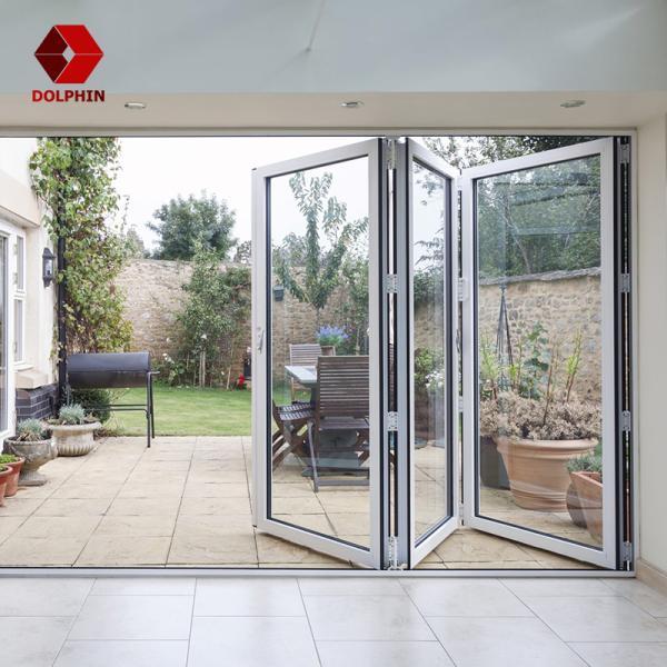 Верхняя дверь складчатости Windows алюминиевая, алюминиевая двойная стеклянная Bifold дверь