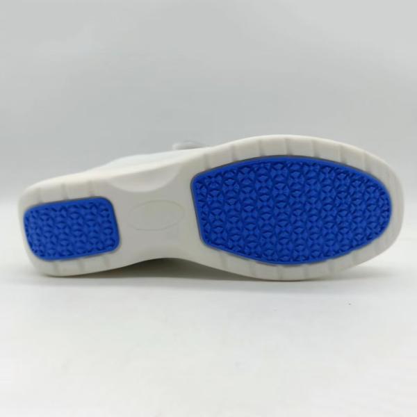 Hollow Breathable White Sneakers Slip Resistant Super Fiber Leather Nurse Shoes