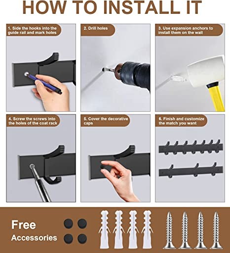 Heavy Duty Stainless Steel Robe Hooks Black Matte Color For Hanging Coat