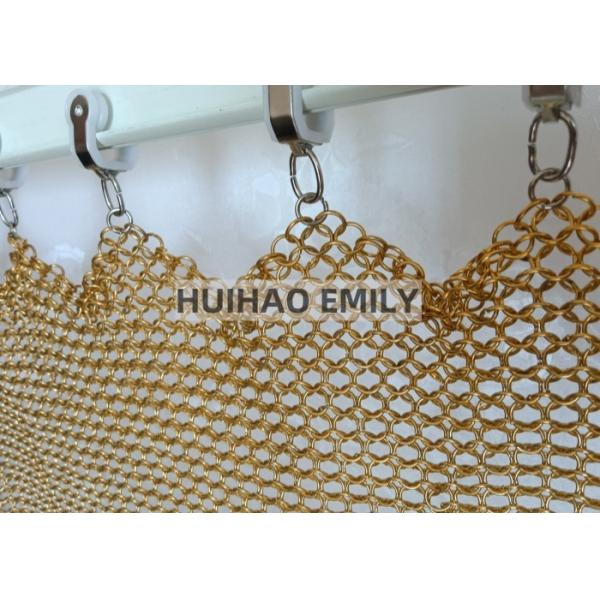 0.8x7mm Welded Type Metal Ring Mesh Curtain For Interior Decoration