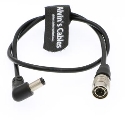 Homem de 4 Pin Hirose ao cabo distribuidor de corrente da C.C. Jack do ângulo direito para dispositivos sadios 633/644/688 de câmera 4K do cinema do zumbido F8 Blackmagic