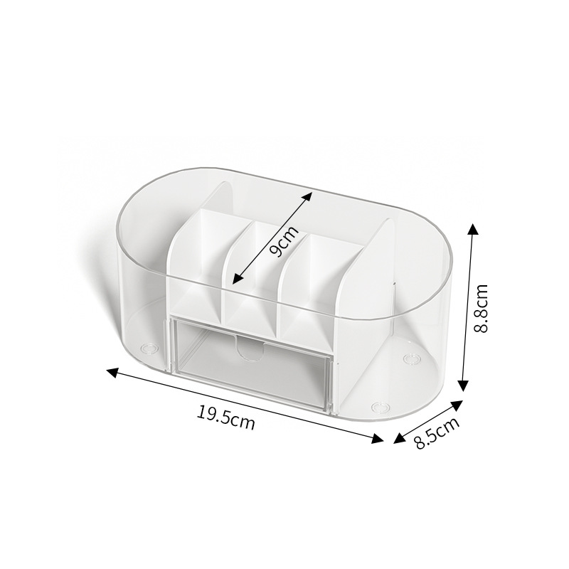 Clear Acrylic Makeup Organizer Desktop Storage Box for Lipstick Brushes Skincare Pens Multi-Functional Cosmetic Shelf