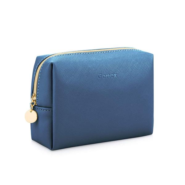 Navy Blue Portable Cosmetic Makeup Bag , Waterproof Cosmetic Pouch 6.3 Inch