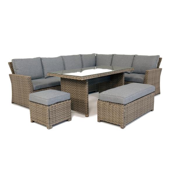 Stool Size L.44 X W.44 X H.41cm AJUNION PE Rattan Garden Set for Your Outdoor Space