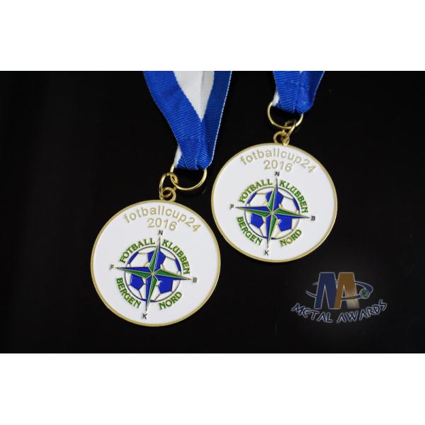 Soft Enamel Football Award Medals , Custom Soccer Medals For Kids Anti Corrosion
