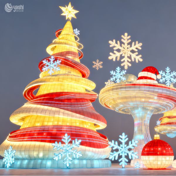 Large outdoor Christmas tree decorative lanterns are used for Christmas decorations and party decorations