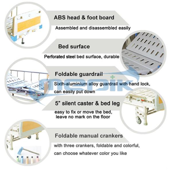 Handicapped Nursing Manual Hospital Beds Double Function Home Care