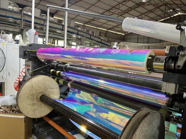 Película de vidro decorativa de cor laser auto-aderente removível PET Vinil Película de laser de cor holográfica arco-íris