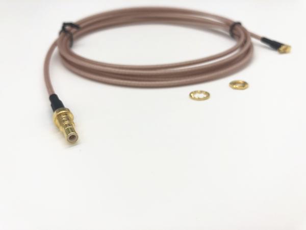 MMCX Right Angle Plug To SMB Female Straight RF Cable Assembly RG 178