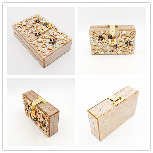 Fashion customize jewel box ladies party bag bridal handbag acrylic clutch bag